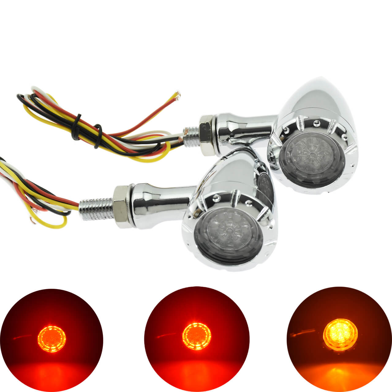 Motorcycle LED Turn Signal Bullet Blinker Indicators | HCmotorku