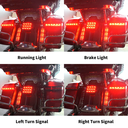 Saddlebag Turn Signal LED Light w/ Red Lens Chrome For Harley Street Road Glide | HCmotorku