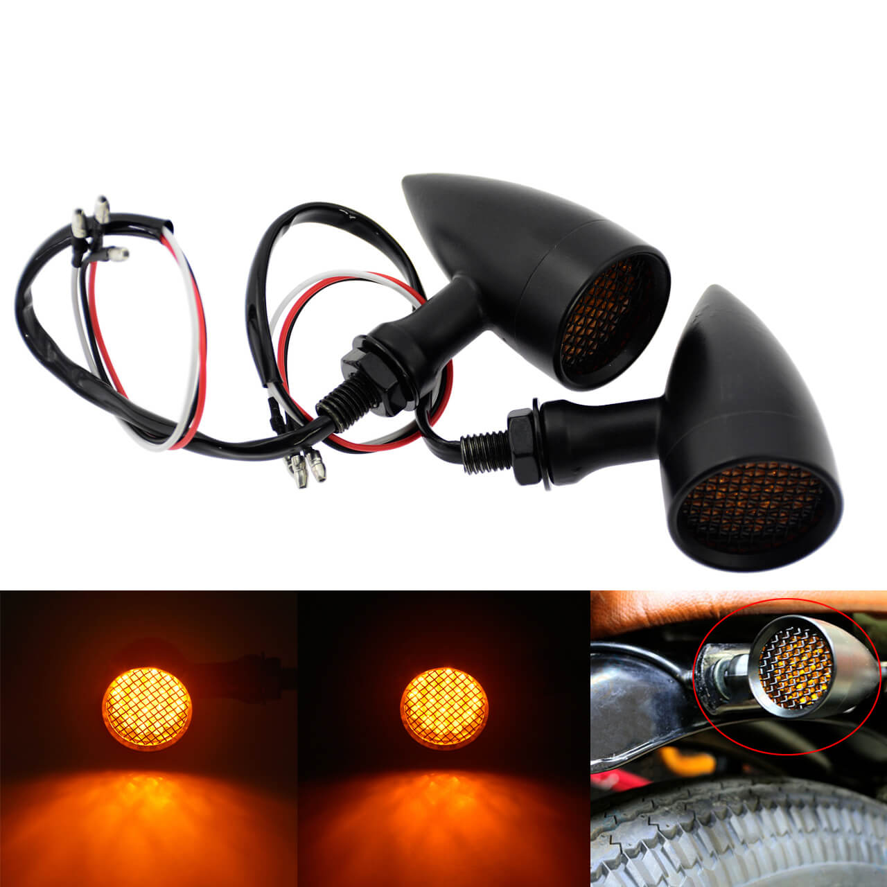 Grid Turn Signal Indicator Amber for Harley XL1200 883 | HCmotorku