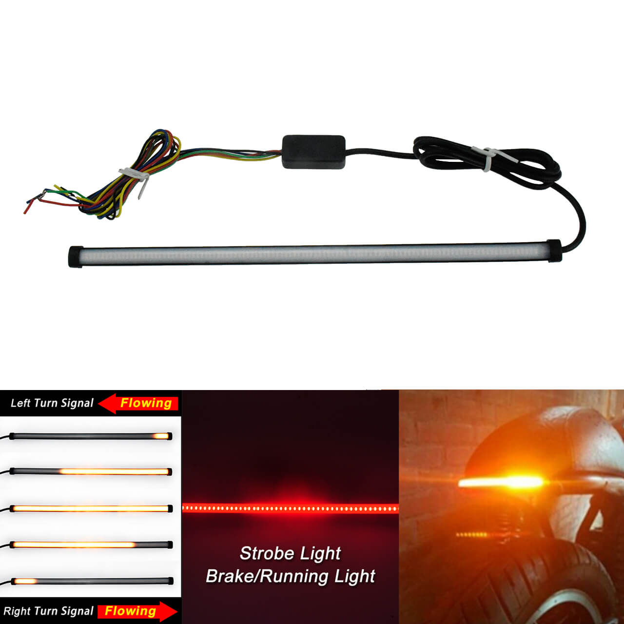 Rear Flexible Flowing Turn Signal Brake Tail LED Amber Red Light Fit For BMW | HCmotorku