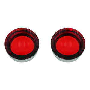 2x Turn Signals Lens Cover Chrome Red Front Rear For Harley Sportster | HCmotorku