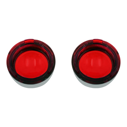 2x Turn Signals Lens Cover Chrome Red Front Rear For Harley Sportster | HCmotorku