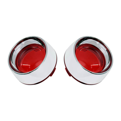 2x Turn Signals Lens Cover Chrome Red Front Rear For Harley Sportster | HCmotorku