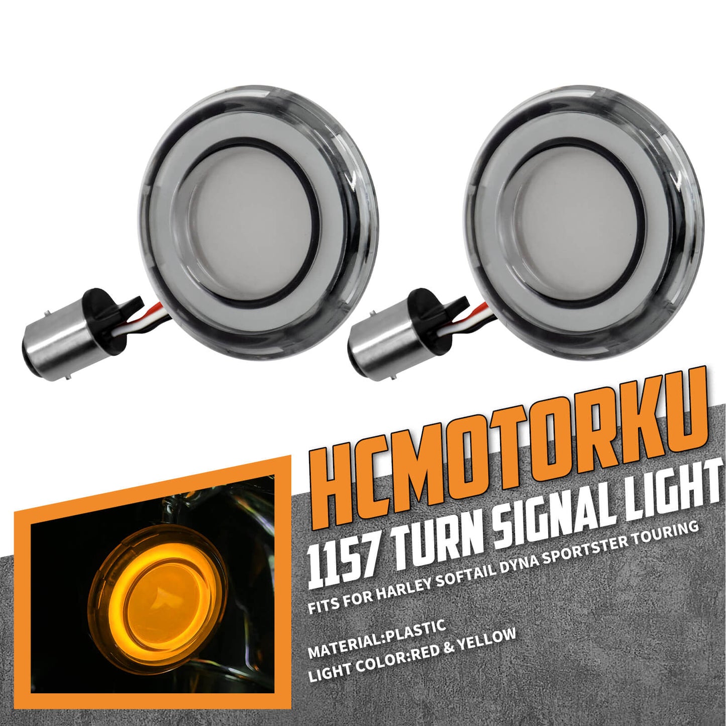Bullet 1157 LED Turn Signal Lights Amber Red Fit For Harley Touring Dyna Softail | HCmotorku