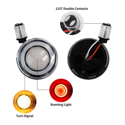 Bullet 1157 LED Turn Signal Lights Amber Red Fit For Harley Touring Dyna Softail | HCmotorku