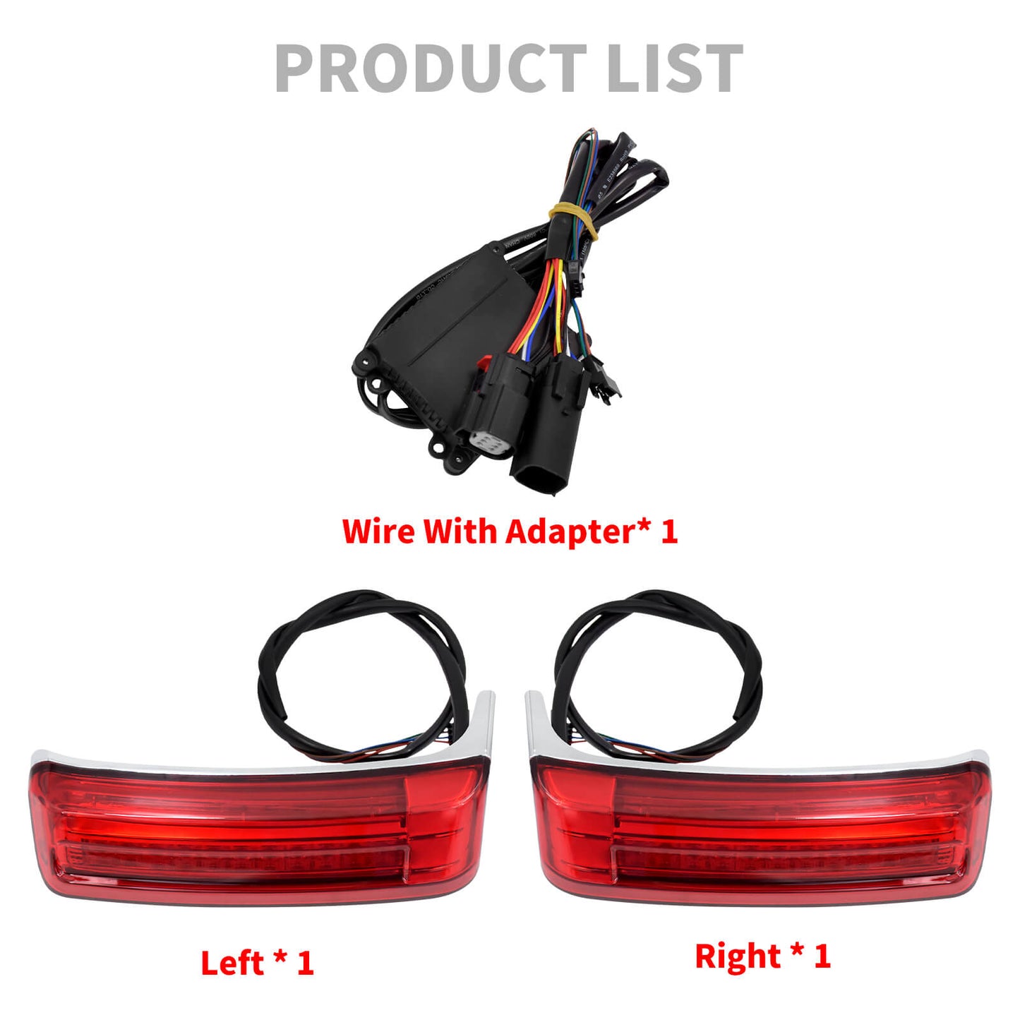 Wide Saddlebag Running Turn Signal Brake Light Chrome Fit For Touring 2014-2023 | HCmotorku