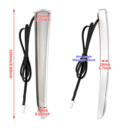 LED Fairing Turn Signal Running Lamp Chrome Fit For Harley Touring Glide 2014-2023 | HCmotorku