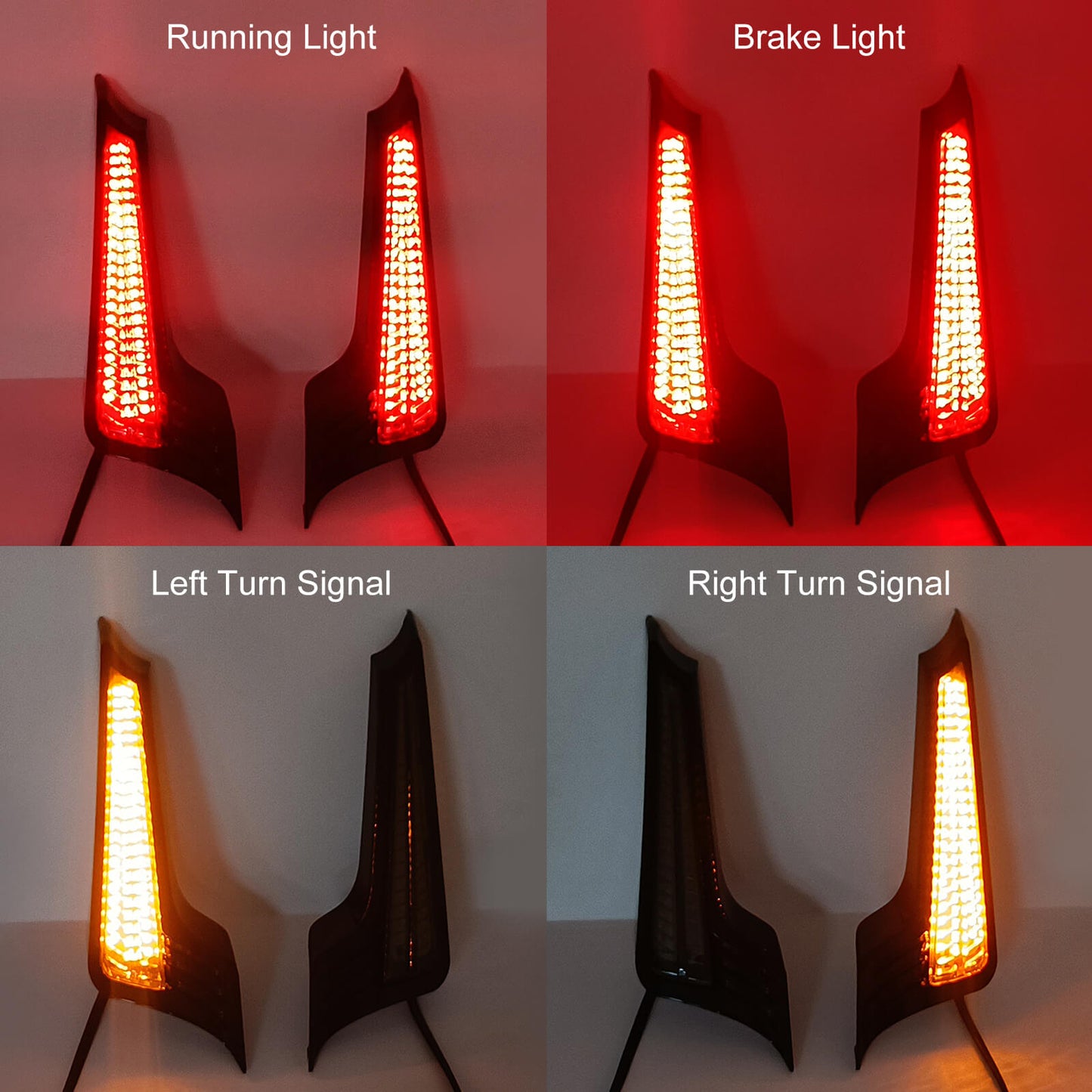 Rear Fender LED Light Turn Singal Smoke Lens For Harley Road Street Glide 2014-2023 | HCmotorku