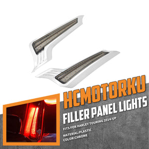 Rear Fender LED Light Turn Singal Smoke Lens Chrome For Harley Road Street Glide | HCmotorku