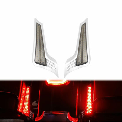 Rear Fender LED Light Turn Singal Smoke Lens Chrome For Harley Road Street Glide | HCmotorku
