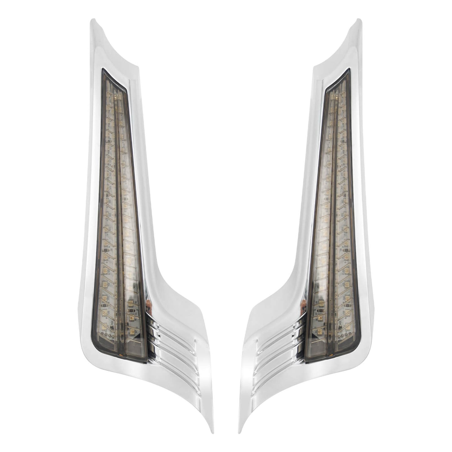 Rear Fender LED Light Turn Singal Smoke Lens Chrome For Harley Road Street Glide | HCmotorku