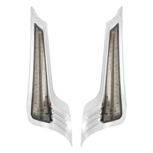 Rear Fender LED Light Turn Singal Smoke Lens Chrome For Harley Road Street Glide | HCmotorku