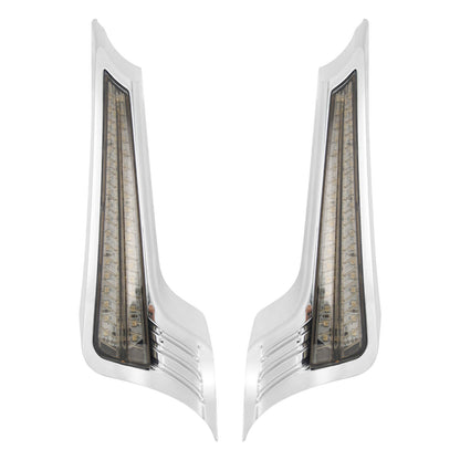 Rear Fender LED Light Turn Singal Smoke Lens Chrome For Harley Road Street Glide | HCmotorku