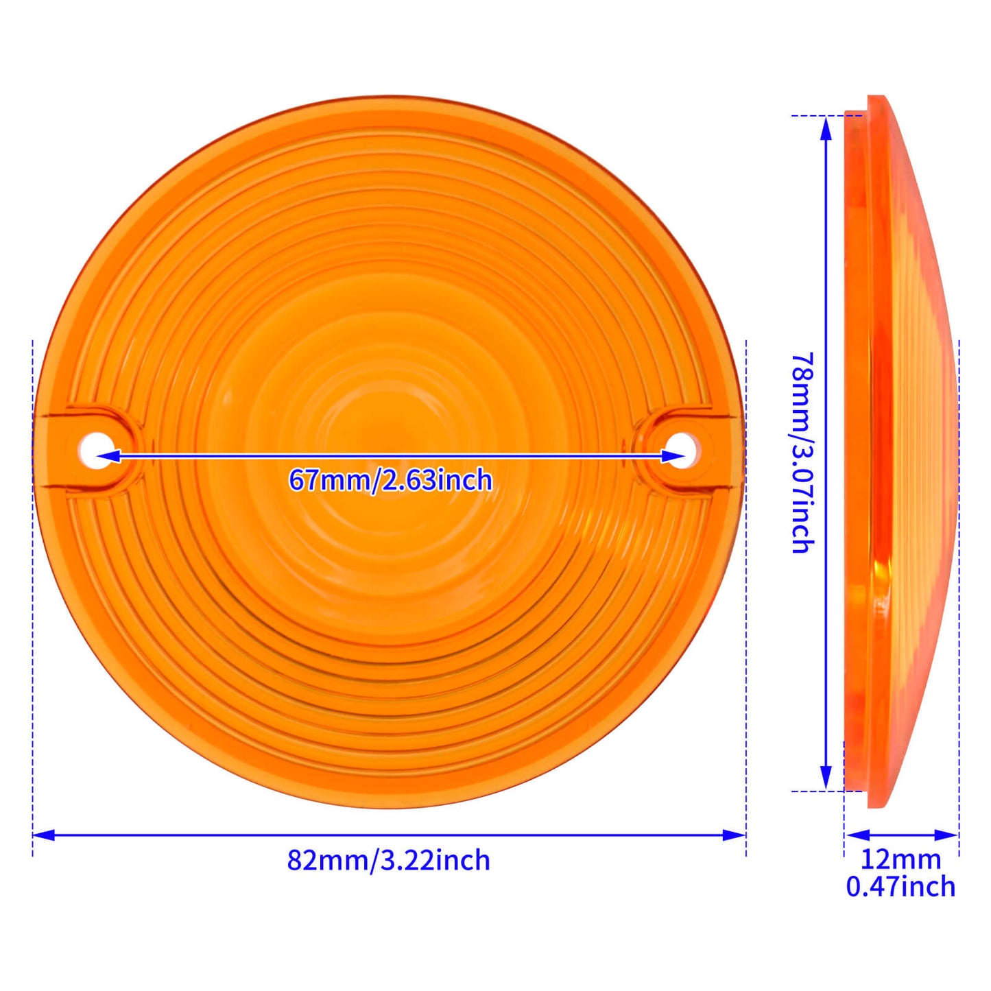 2pcs Amber Turn Signal Lens Cover Fit For Harley Touring Road King Glides CVO | HCmotorku
