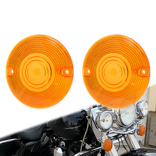 2pcs Amber Turn Signal Lens Cover Fit For Harley Touring Road King Glides CVO | HCmotorku