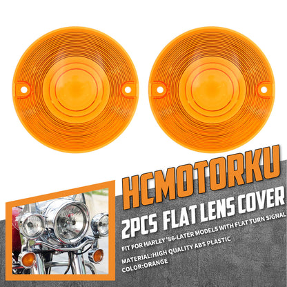 2pcs Amber Turn Signal Lens Cover Fit For Harley Touring Road King Glides CVO | HCmotorku