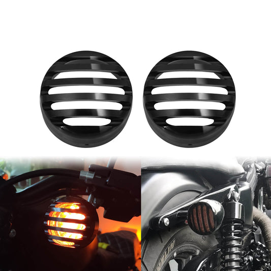 2x Motorcycle Front Turn Signal Indicator Light Grill Bezel Cover Fit For Harley | HCmotorku