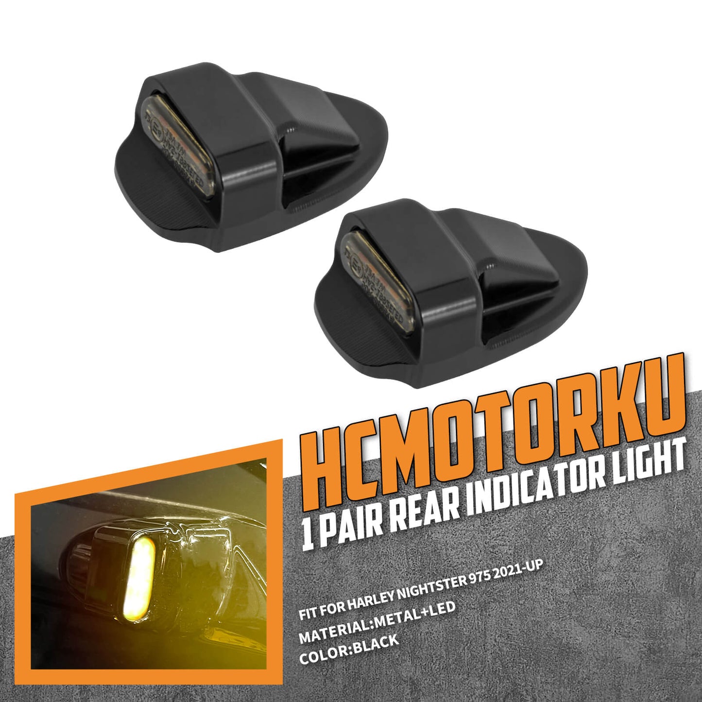 Rear Turn Signal Light Indicator Amber Fit For Harley 975 Sportster Nightster 2022 | HCmotorku