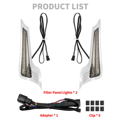 Rear Fender LED Light Turn Singal Smoke Lens Chrome For Harley Road Street Glide | HCmotorku