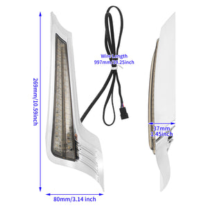Rear Fender LED Light Turn Singal Smoke Lens Chrome For Harley Road Street Glide | HCmotorku