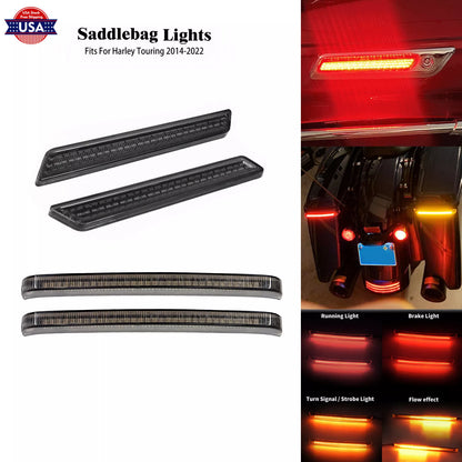 Saddlebag Latch Light Blades LED Sequential Turn Signal Kit Fit For FLHT 2014-2022 | HCmotorku