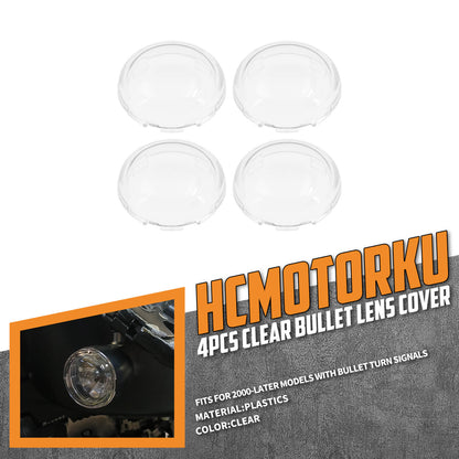 4* Clear Turn Signal Lens Bullet Covers Fit For Harley Sportster XL883 1200 FLHX | HCmotorku