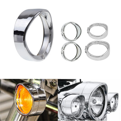 Headlight Fog Light Visor Cover Turn Signal Trim Ring Fit For Harley FLHR FLST | HCmotorku