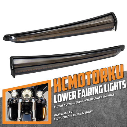 Motorcycle LED Turn Signals Lower Fairing Lamp Fit For Harley Road Street Glide | HCmotorku