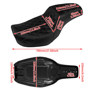 Two-Up Seat Rider Passenger Black Line Fit For Harley Dyna 2006-2017 | HCmotorku