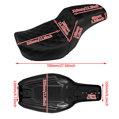 Two-Up Seat Rider Passenger Black Line Fit For Harley Dyna 2006-2017 | HCmotorku