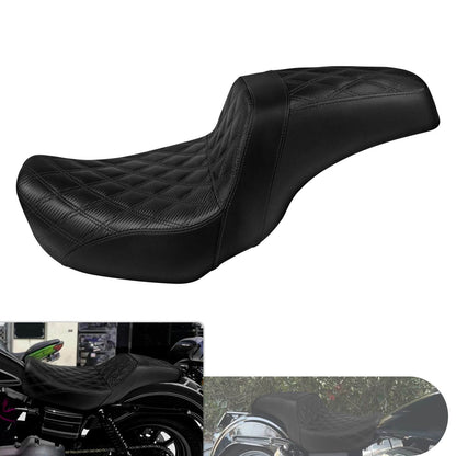 Two-Up Seat Rider Passenger Black Line Fit For Harley Dyna 2006-2017 | HCmotorku