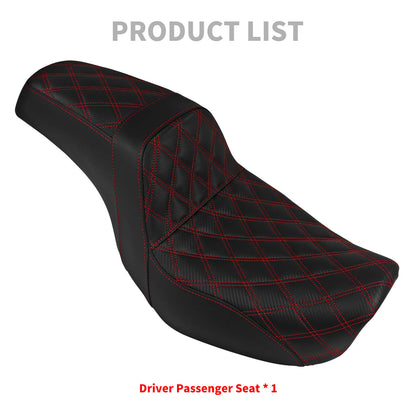 Two-Up Seat Rider Passenger Red Line Fit For Harley Dyna 2006-2017 | HCmotorku