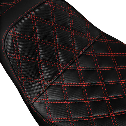 Two-Up Seat Rider Passenger Red Line Fit For Harley Dyna 2006-2017 | HCmotorku