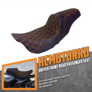 Driver Passenger Two Up Seat Gel Seats Orange For Harley Touring 2009-2023 | HCmotorku