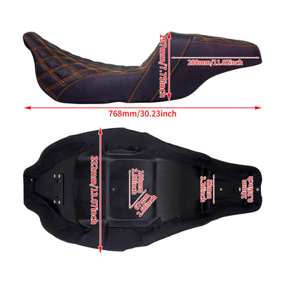 Driver Passenger Two Up Seat Gel Seats Orange For Harley Touring 2009-2023 | HCmotorku