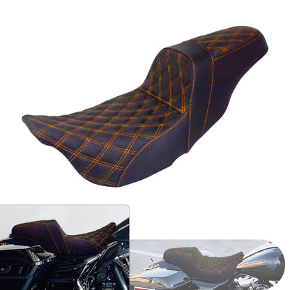 Driver Passenger Two Up Seat Gel Seats Orange For Harley Touring 2009-2023 | HCmotorku