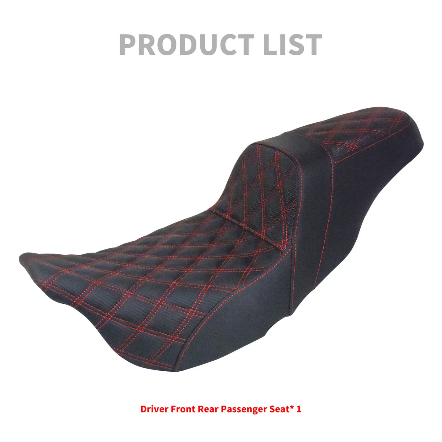 Driver Passenger Two Up Seat Gel Seats Red For Harley Touring 2009-2023 | HCmotorku