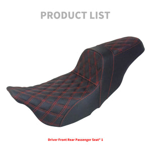 Driver Passenger Two Up Seat Gel Seats Red For Harley Touring 2009-2023 | HCmotorku