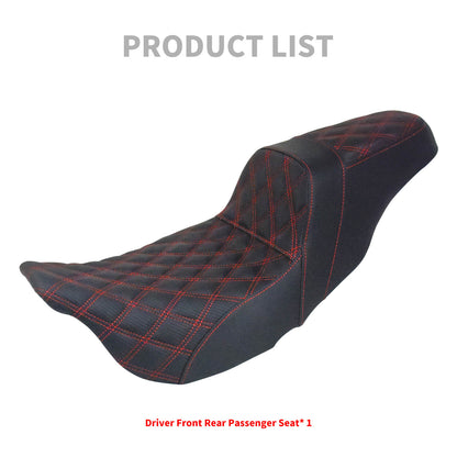 Driver Passenger Two Up Seat Gel Seats Red For Harley Touring 2009-2023 | HCmotorku