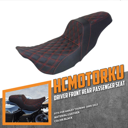 Driver Passenger Two Up Seat Gel Seats Red For Harley Touring 2009-2023 | HCmotorku
