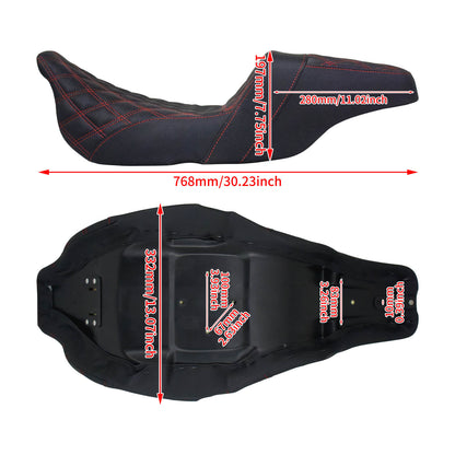 Driver Passenger Two Up Seat Gel Seats Red For Harley Touring 2009-2023 | HCmotorku