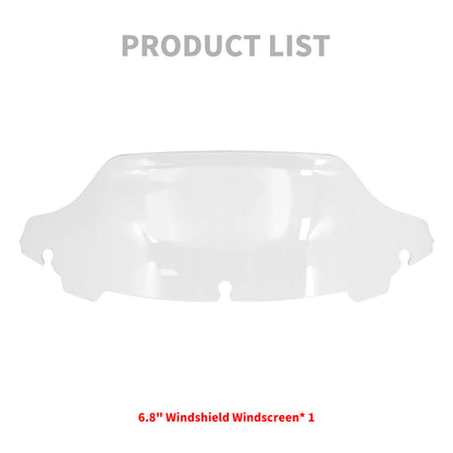 6.8" Clear Motorcycle Windscreen Windshield Fit For Harley Touring Glide 2014-2020 | HCmotorku