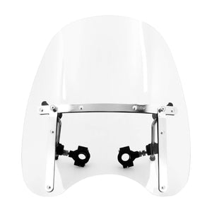 Large Universal Motorcycle Windshield 7/8 1" 1.25" Handlebars Windscreen Clear | HCmotorku