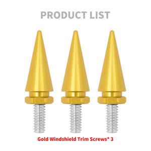 Windscreen Spike Yellow Windshield Bolts Fit For Harley Touring 1996-2013 | HCmotorku