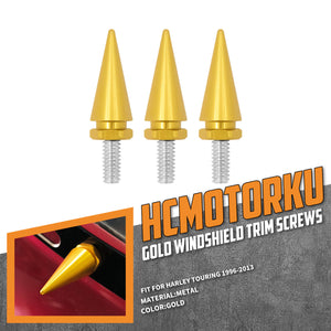 Windscreen Spike Yellow Windshield Bolts Fit For Harley Touring 1996-2013 | HCmotorku