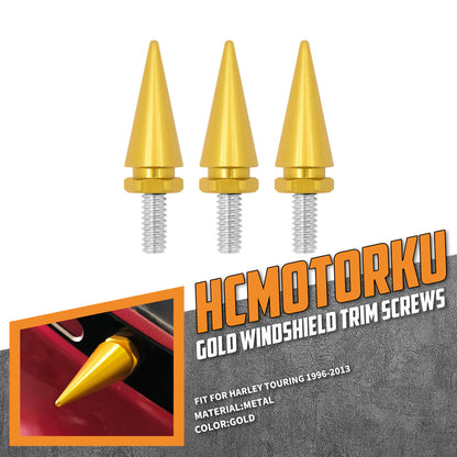 Windscreen Spike Yellow Windshield Bolts Fit For Harley Touring 1996-2013 | HCmotorku