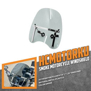 Windshield Windscreen Smoke + Handlebar Clamp For Harley Honda | HCmotorku