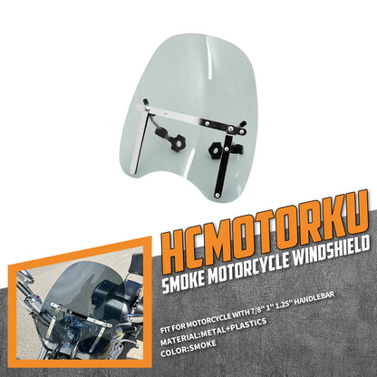 Windshield Windscreen Smoke + Handlebar Clamp For Harley Honda | HCmotorku