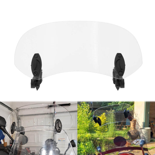 Clear Adjustable Clip-On Windshield Extension Spoiler Windscreen Deflector | HCmotorku