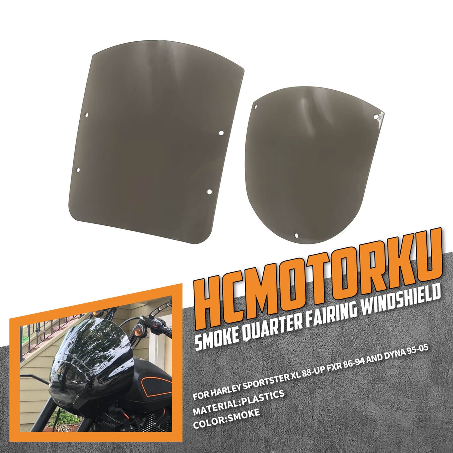 Windshield Quarter Fairing Kit Fit For Harley Sportster XL 883 1200 Dyna FXRT | HCmotorku